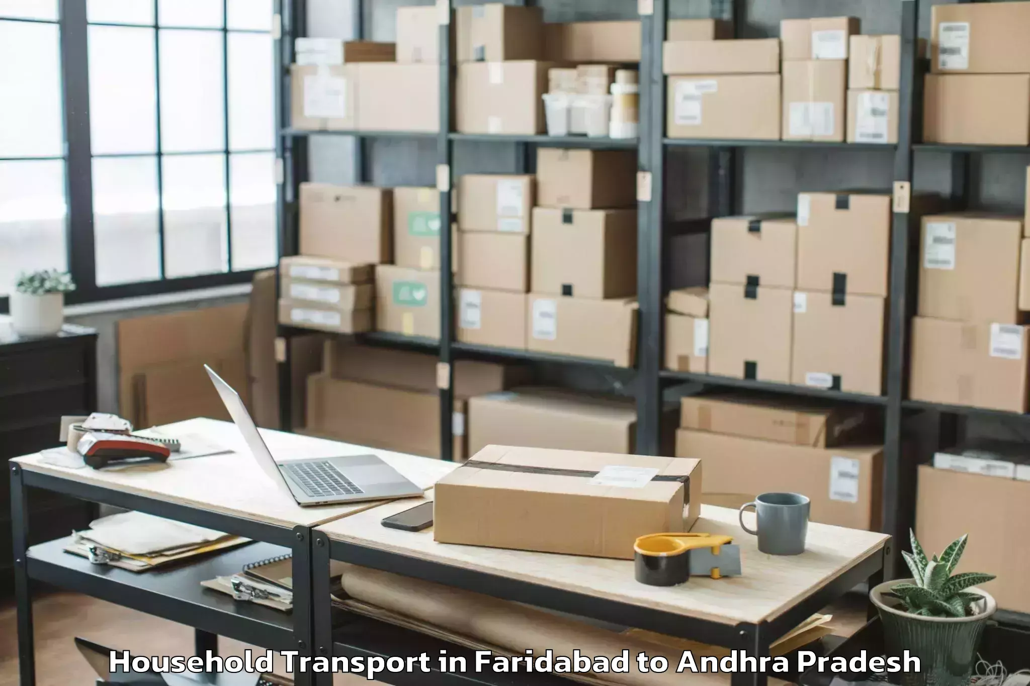 Professional Faridabad to Veerullapadu Household Transport